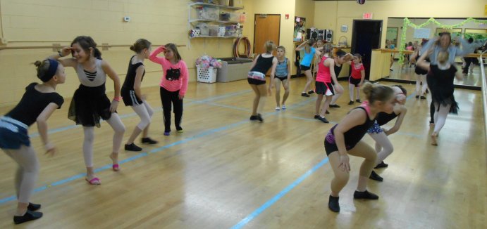 AMA's Jazz III class - friends dancing during Bring a Friend Week!